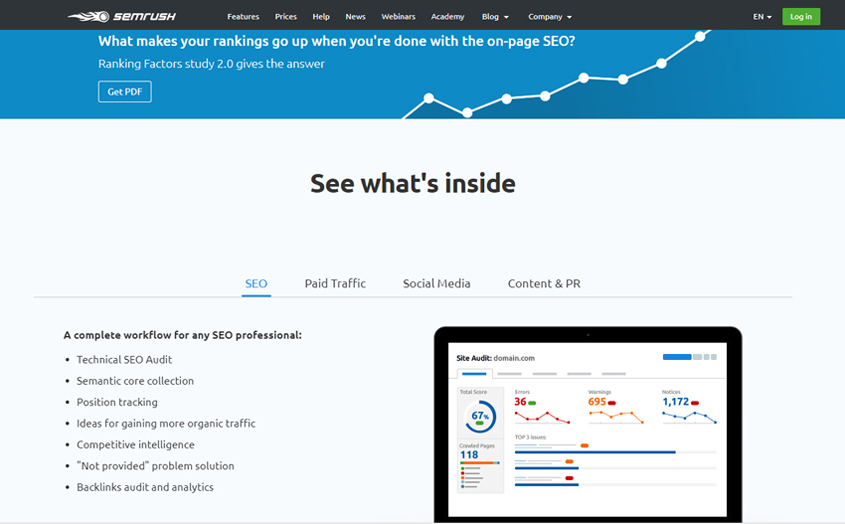 Semrush Keyword Research Screenshot