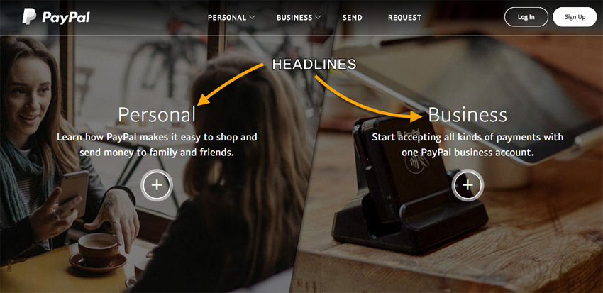 paypal headlines marked