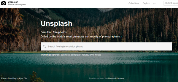 Unsplash screenshot