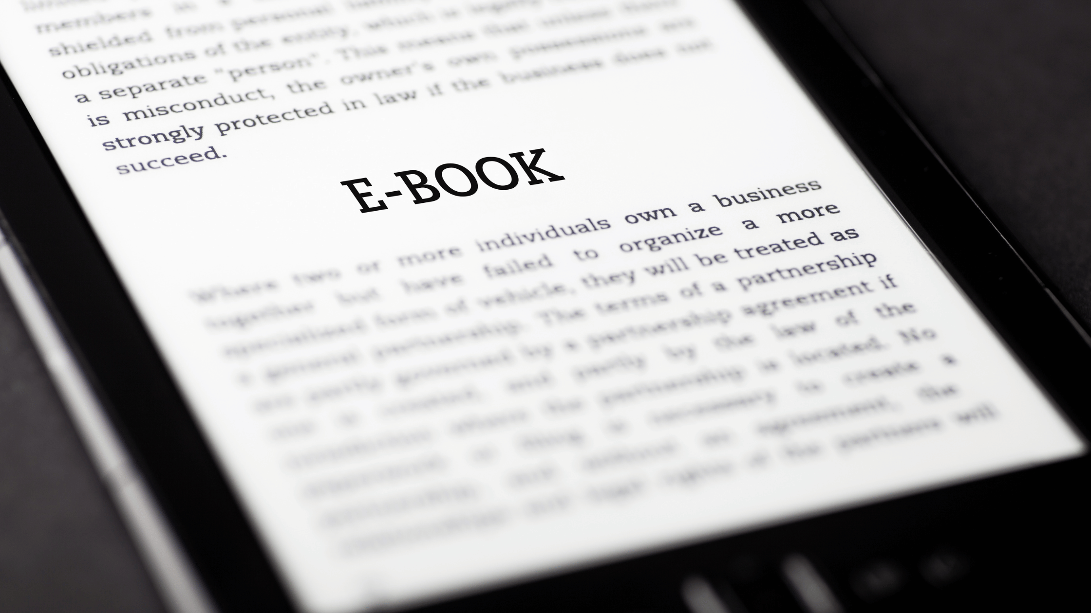 E-book written on an ipad